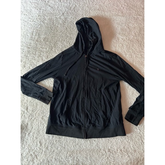 All‎ Saints Faded Black Full Zip Hoodie Size Large